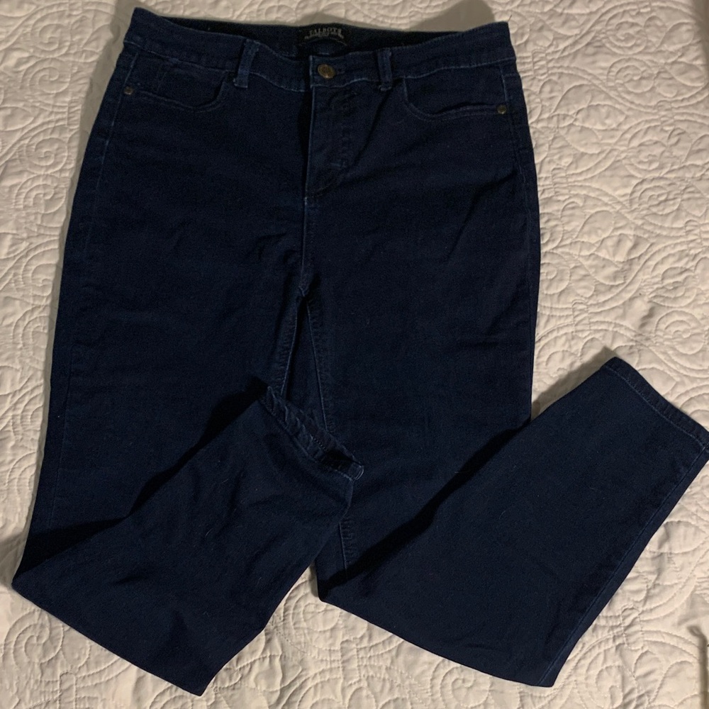 Talbots high waist straight leg slim Jeans in Dark Navy size 8P